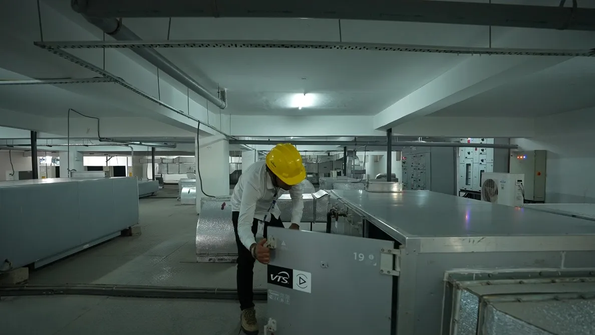 Engineer at work in the plant