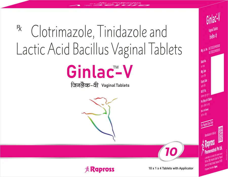 Ginlac-V: Clotrimazole, Tinidazole & Lactic Acid Bacillus Vaginal Tablets