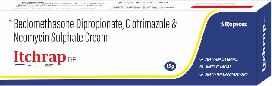 Itchrap-RF: Beclomethasone Dipropionate, Clotrimazole & Neomycin Sulphate Cream