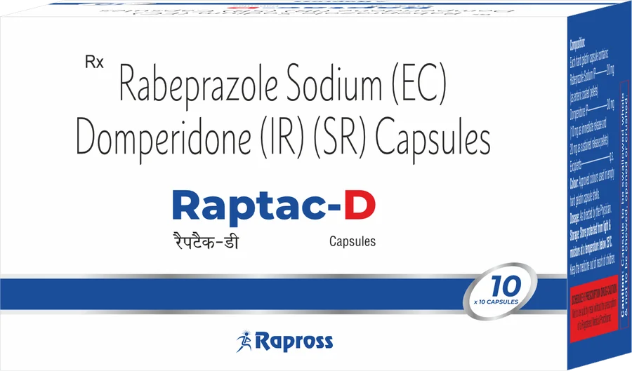 Raptac-D: Rabeprazole Sodium (EC) & Domperidone (SR) Capsules