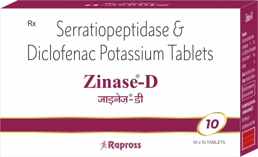 Zinase-D: Serratiopeptidase & Diclofenac Potassium Tablets